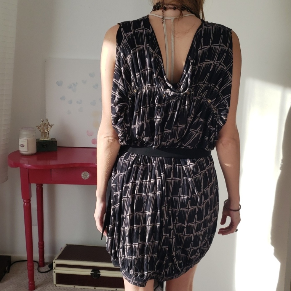 RELIGION Brand Cross Bubble Hem Dress